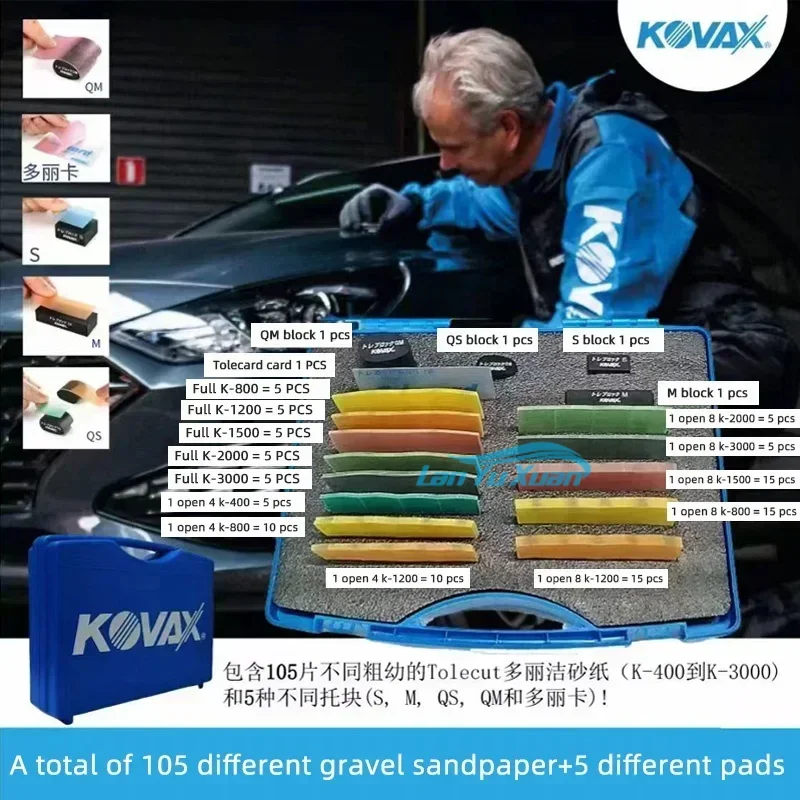 Imagem -03 - Kovax Tolekit Japão Importado Quadrado Lixa a Seco Papel Polimento 4003000 Grão Automotivo Pintura em Spray Conjunto Abrasivo