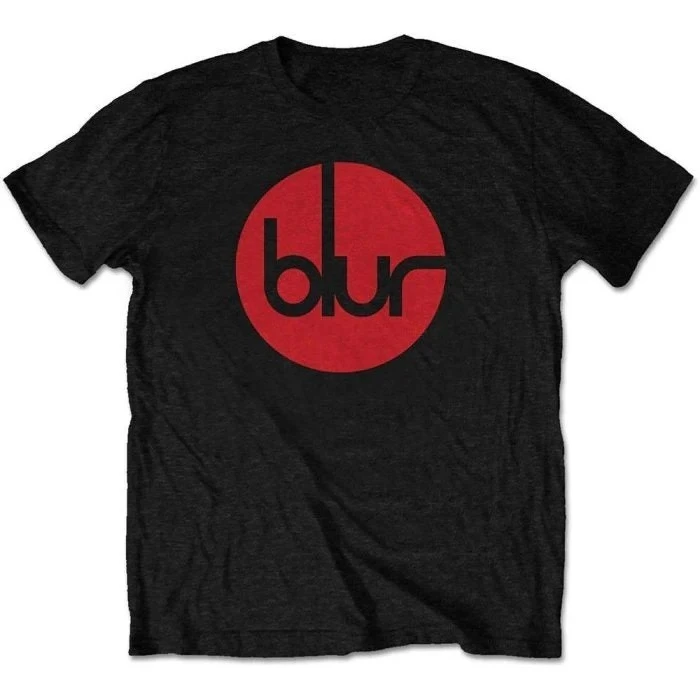 Blur Classic Red Circle Logo Grafik-T-Shirt, 100 % Baumwolle, Britpop-Print-T-Shirt, Unisex 90er Indie Rock Kurzarm-Streetwear