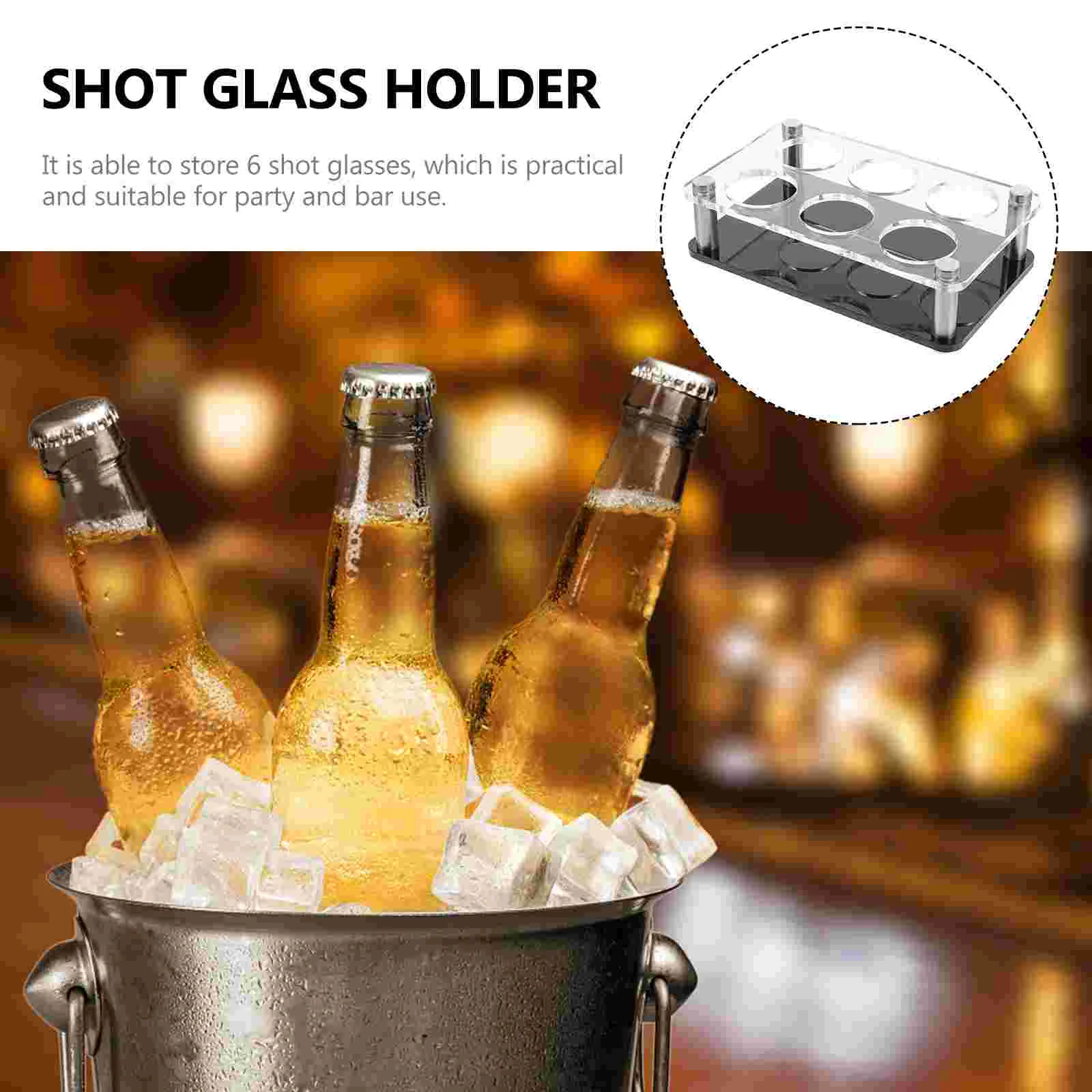 Glass Rack Shot Holders Acrylic Organizer Cup Coffee Glasses Party Server Whisky