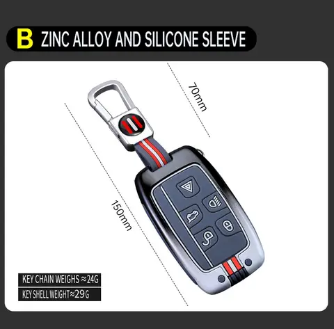 Zinc Alloy Car Key Case Cover Holder Fob For Land Rover Range Rover Discovery 5 Sport For JAGUAR XE XF XJ F PACE Accessories 10 best sales jaguar f pace key case - №2