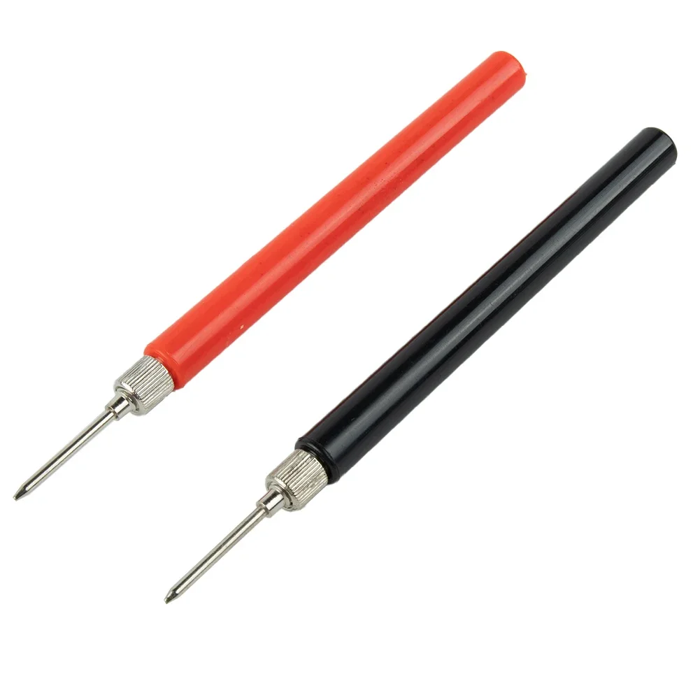 Lot de 2 sondes de test 128mm, noires, pour l'entretien des véhicules, multimètre, têtes de sondes de test nickelées avec prise 4mm