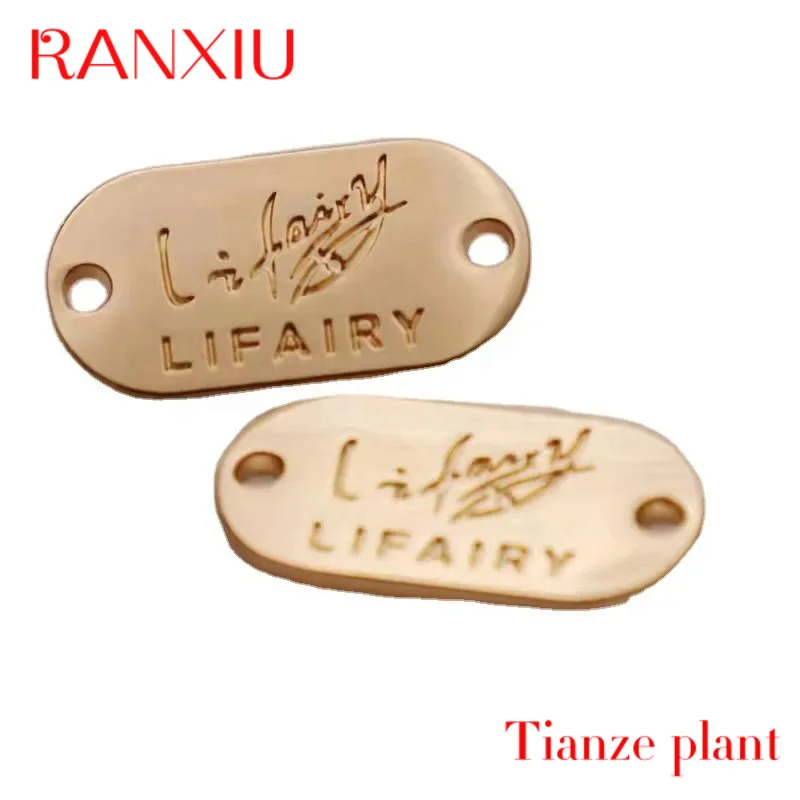 Custom Custom Handbag Hardware Engraved Metal Logo Plate Tags High Quality Labels