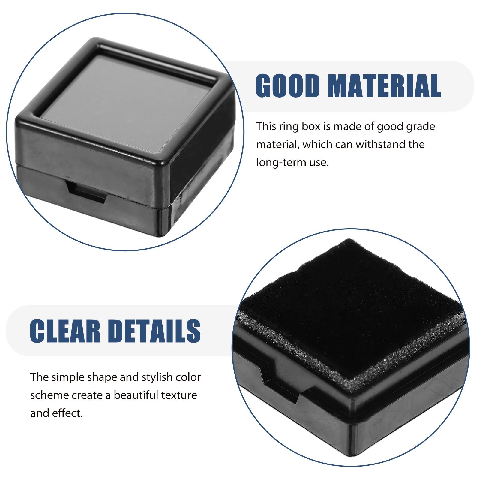 

20Pcs Ring Storage Box Acrylic ABS Material Flip-Lid Design Romantic Jewelry Organizer for Proposal Wedding Anniversary Gift