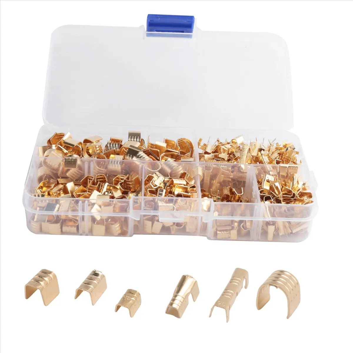 newyear828 600 Pcs U Shape Copper Ring Terminals Non-Insulated Cable Wire Spade Butt Connector Kit 454A/454B/454C/459/453/452