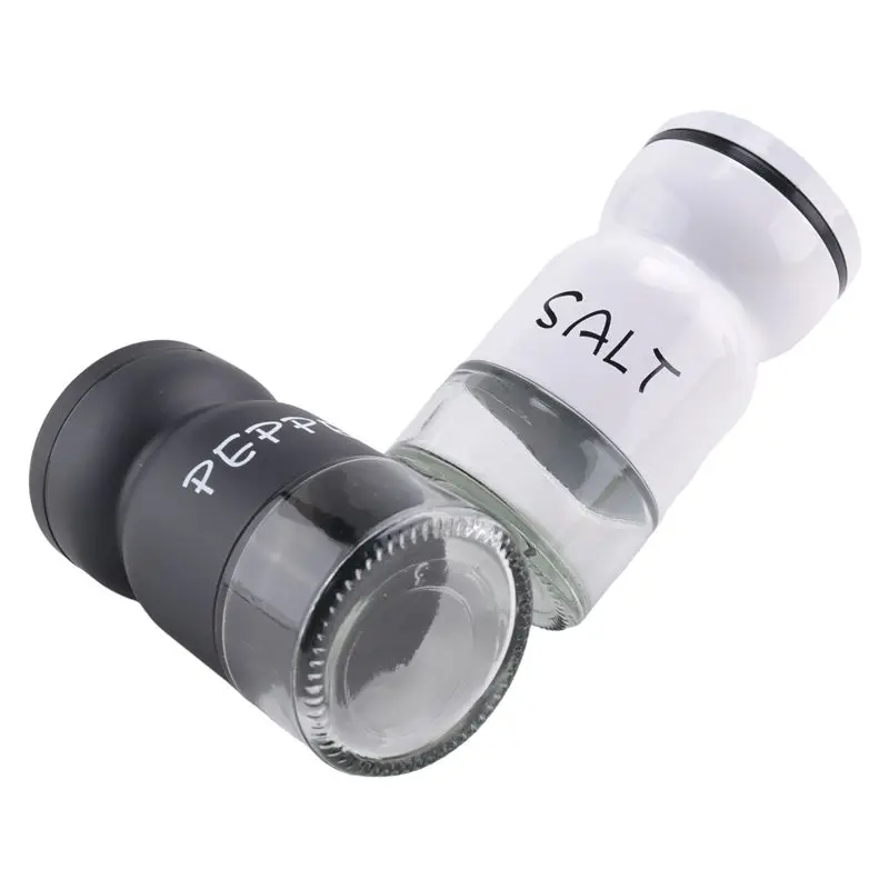 AB11-Farmhouse Salt And Pepper Shakers Set With Adjustable Lids, Modern Home Country Kitchen Decor, Cute Shaker Set