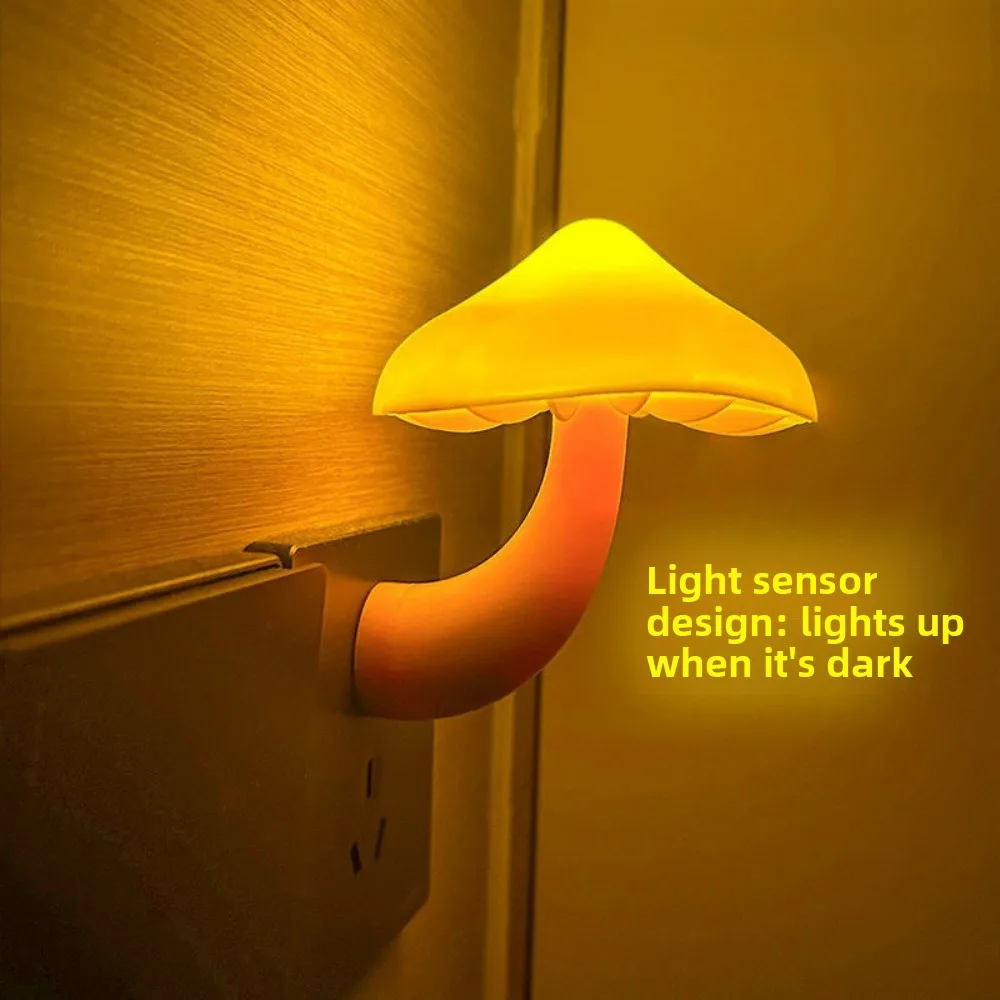 

Mushroom Light-Sensor Night Light - Plug-in Eye-Caring Lamp for Bedroom Bedside & Baby Feeding, Creative Sleep-Friendly Light