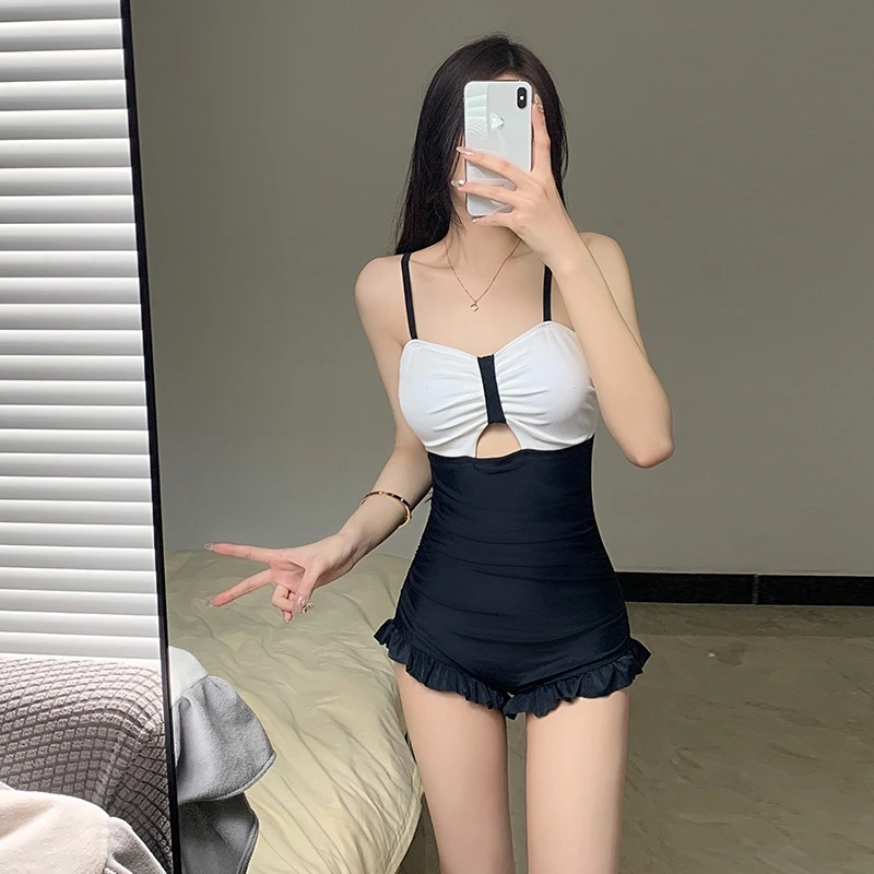 

Женский летний купальник 2024, новинка, горячий стиль, высококачественное тонкое и сексуальное бикини с маленькой грудью, собранный купальник Pure Desire, горячий весенний купальник