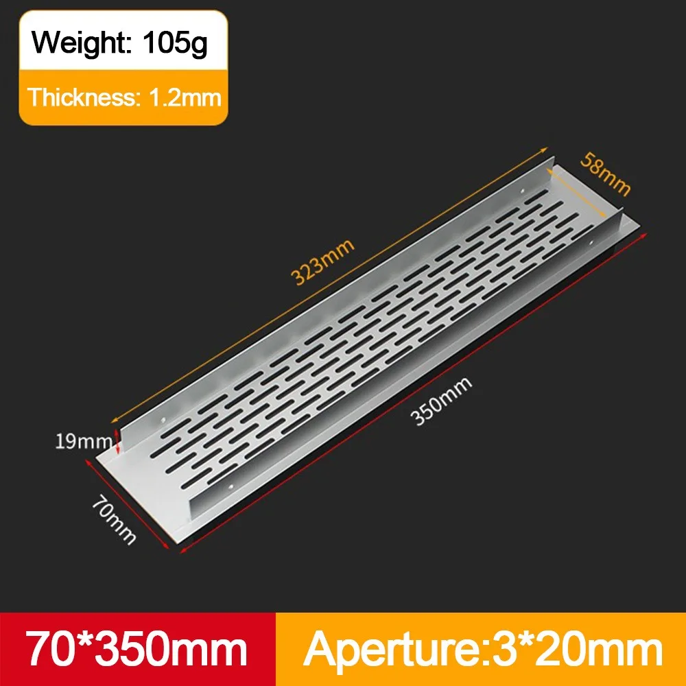 Aluminum Alloy Vents Cover Rectangle Breathable Mesh Ventilator Grille Cover 70mm Wide Air Vent Decor Furniture Hardware