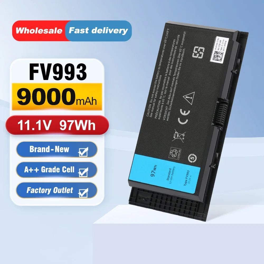 ETESBAY 9/6Cells FV993 PG6RC11.1V 97WH  For DELL Precision M6600 M6700 M6800 M4800 M4600 M4700 FJJ4W R7PND OTN1K5 Laptop Battery