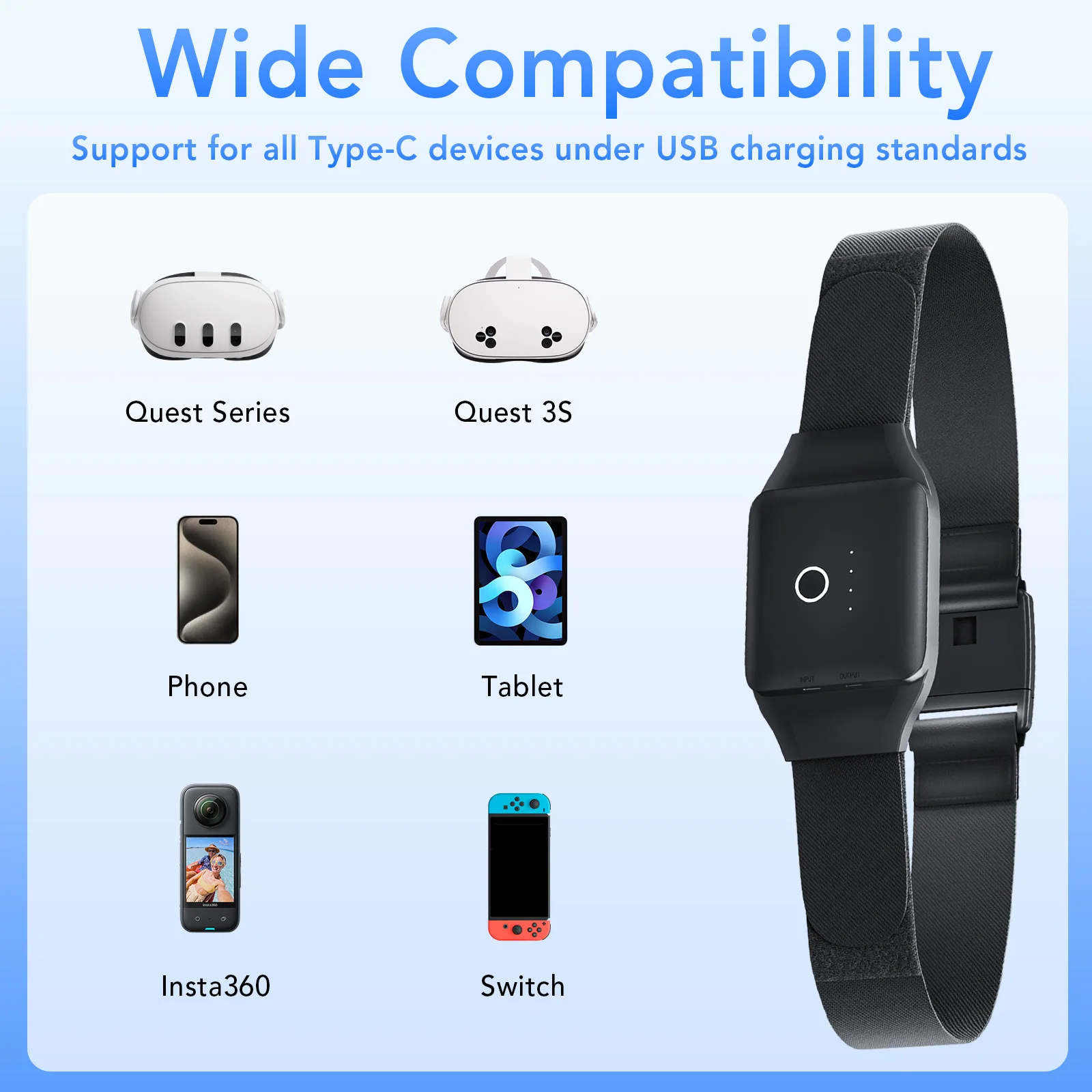 

Suitable for Mate Quest 2/3/3s for mobile switch game console VR tablet portable belt 10000mAh mobile charger power bank