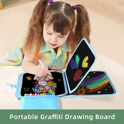 Children's drawing and writing blackboard book can be repeatedly wiped and used (12 color watercolor pen included)