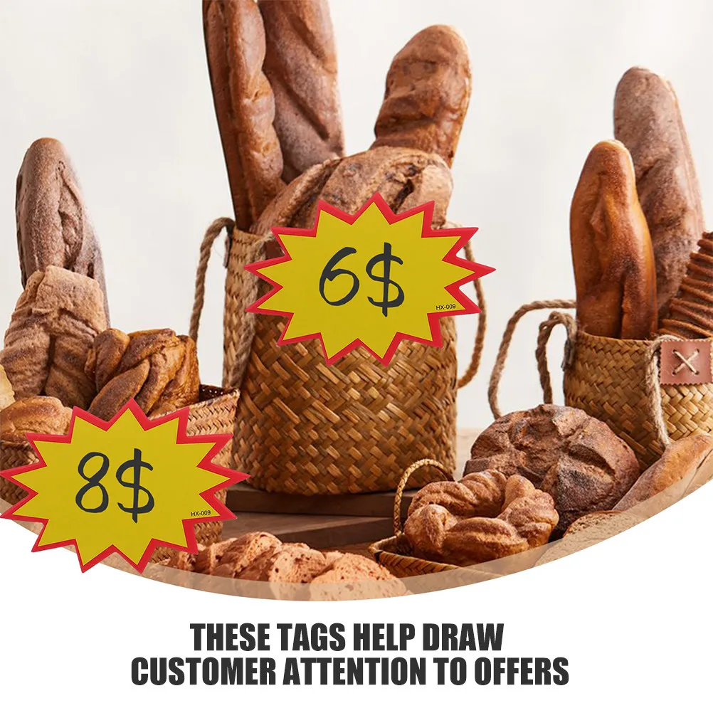 100Pcs Catching Blank Price Tags Sturdy Paper Material for Supermarket Retail Store Sale Signage Event Display Labels