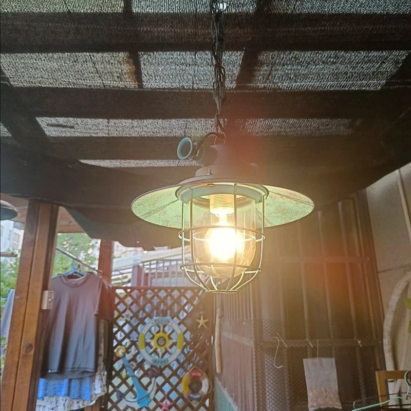 

Retro Industrial Style Chain Pendant Lamp Waterproof Glass Chandelier for Restaurant Bar Counter American Countryside Lighting
