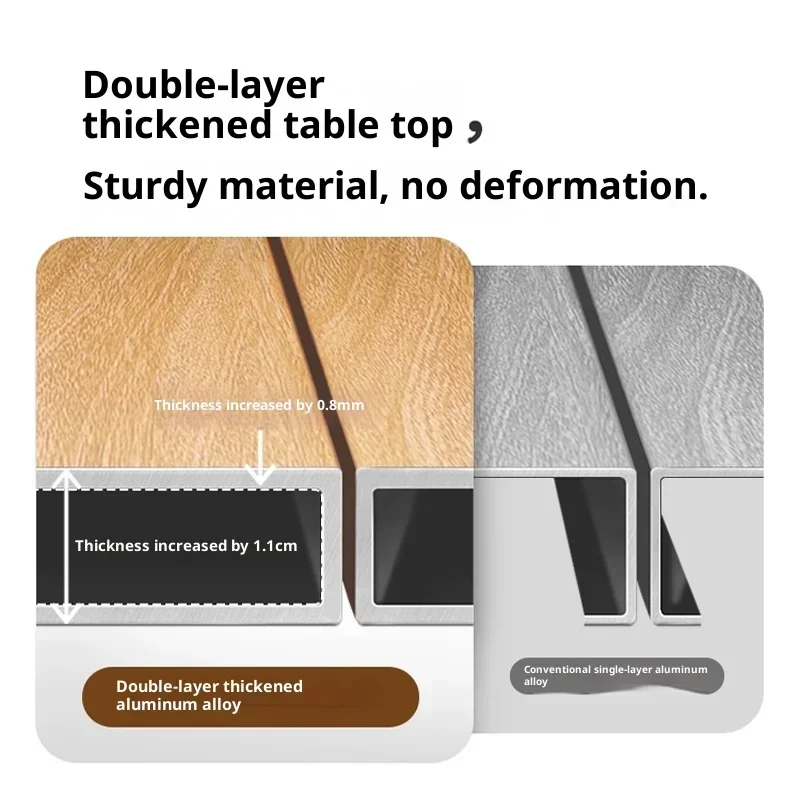 طاولة تخييم قابلة للطي مربعة قابلة للدوران IGT خفيفة الوزن في الهواء الطلق مزدوجة الجوانب من سبائك الألومنيوم المحمولة شرفة طاولة جانبية للقهوة #5