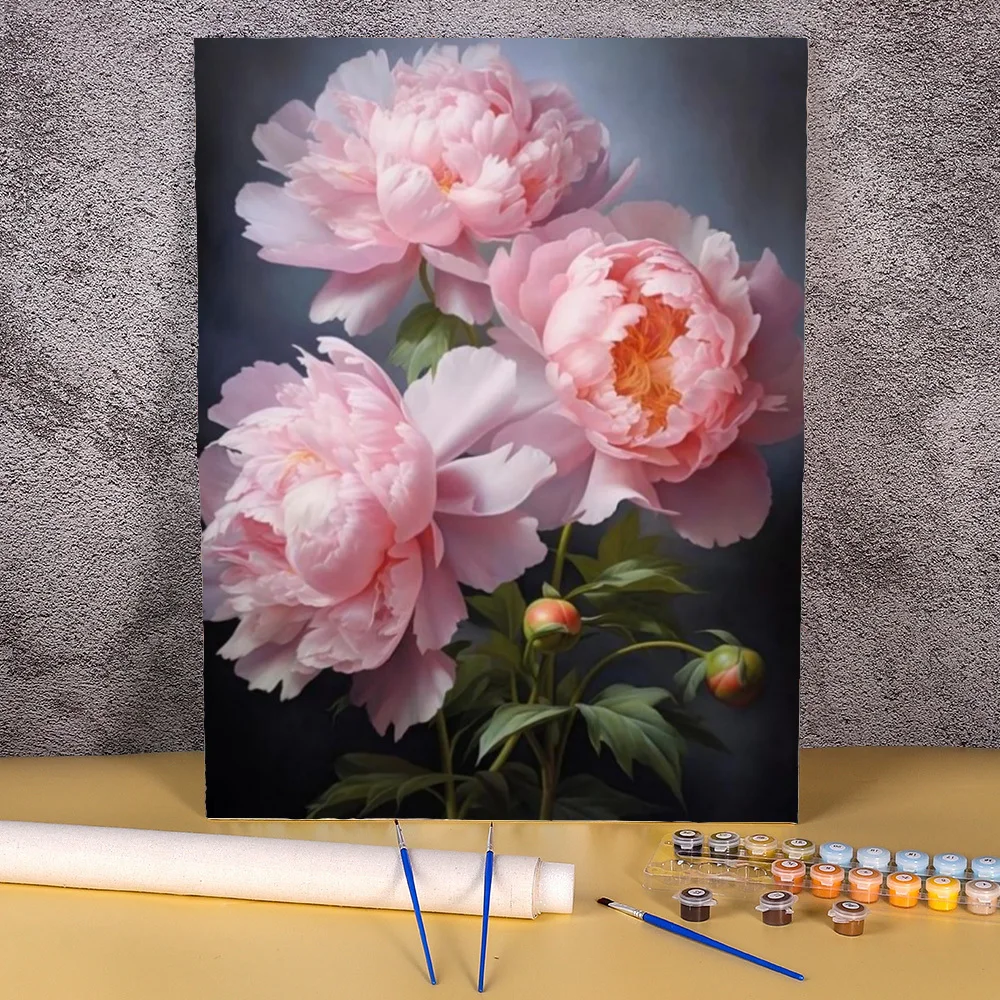 

Oil Painting On Canvas Peony Flowers Paint By Numbers Kits Adults Crafts For Living Room Home Decor Wall Art Picture Pintura