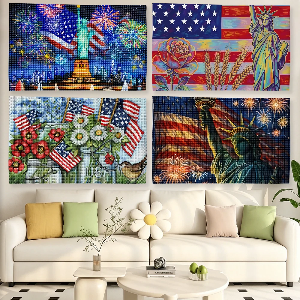 Outdoor Camping Usa - Art USA flag For Living Room