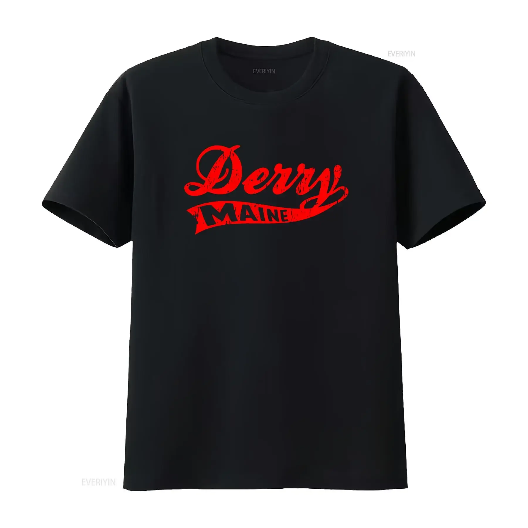 T-shirt vintage Derry Maine The Dark Symbol Sign Logo Tower Book City Insignia, vêtements de créateur délavés, légèrement extensibles