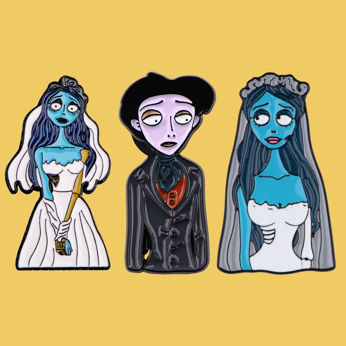 

Horror Movie Bride Enamel Pins Halloween Brooches for Women Men Lapel pin Cartoon Metal Badge Collar Jewelry Gifts for Friends