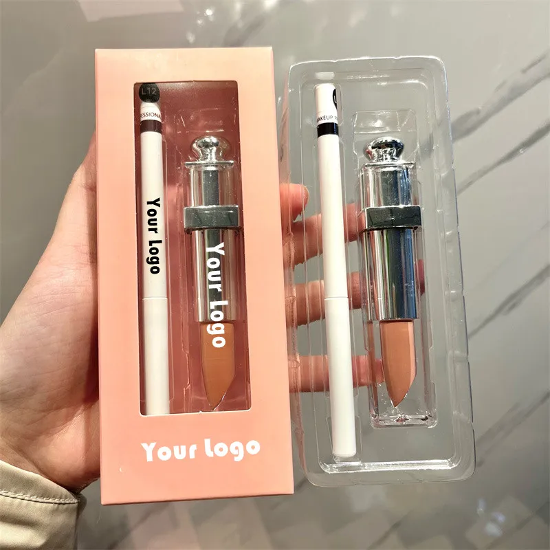 Pink Packaging Matte Lip Kit Private Label Multi color Lipgloss Lip liner Set Waterproof Liquid Lipstick Lipliner Kit Wholesale