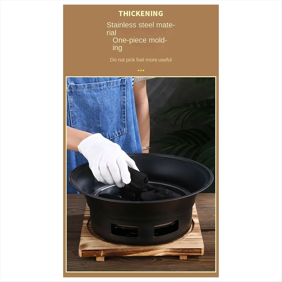 

Уличный гриль ABJA из нержавеющей стали, бездымный, круглый, коммерческий, на древесном угле, серебристый