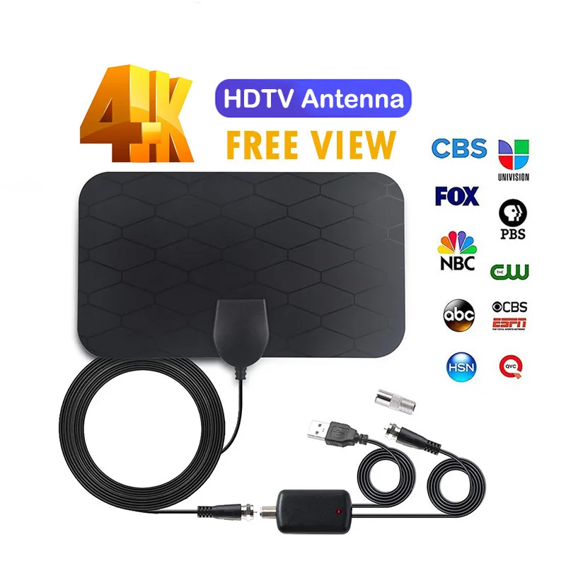 TV Antenna DVB-T2 ATSC DTMB Amplifier 4K 1080P Digital HDTV Antenna Indoor Strong Signal Booster Window Satellite Receiver 