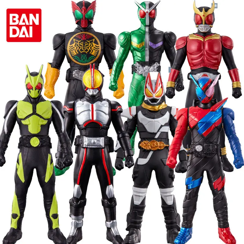 Bandai Original Kamen Rider Soft Glue Puppet BUILD Exaid OOO Faiz555 Zero W Den-o Anime Action Figures Toys Boys Girl Kids Gift