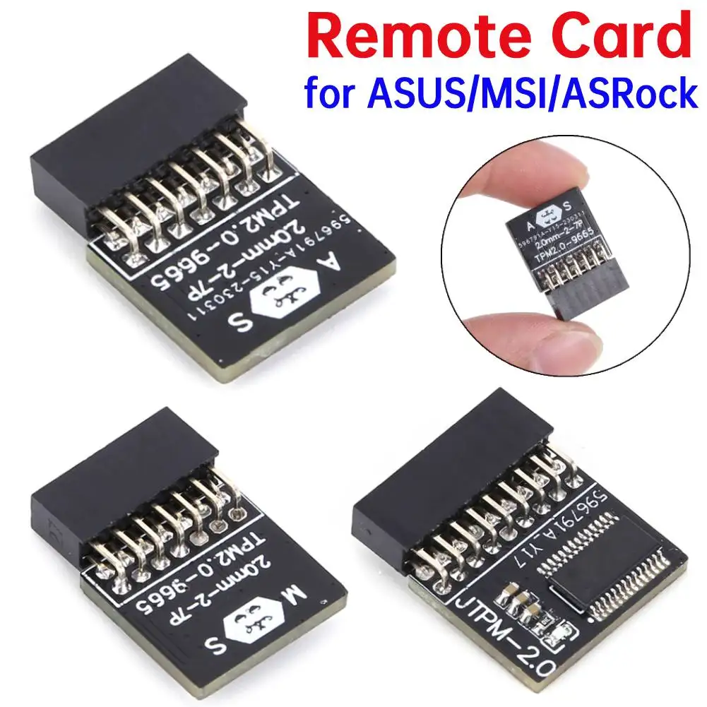 TPM 2.0 Encryption Processor Remote Card 14/18Pin LPC Interface Protection Module Compatible with ASUS MSI/ASRock Motherboards