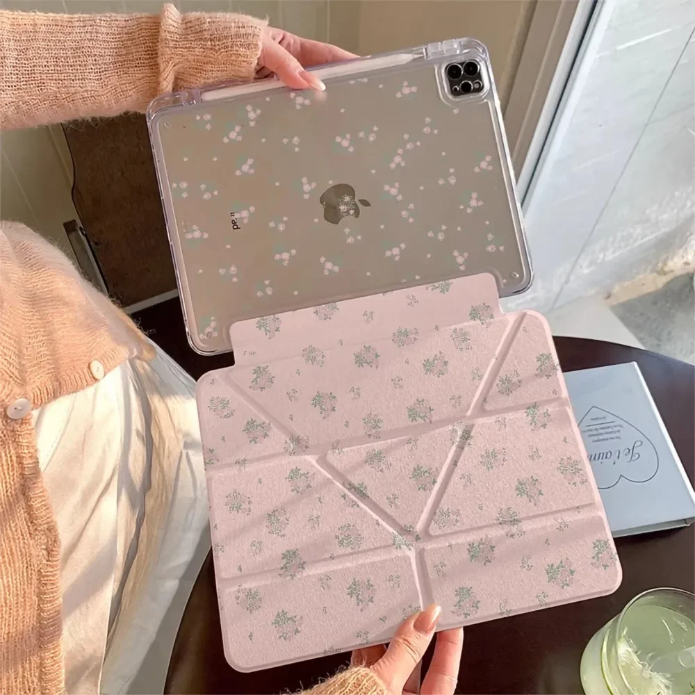 

Корейский розовый чехол с цветочным принтом для iPad Pro 11, 12.9, 13 (M2, M4, M3, M5), а также для iPad 8.3, 9.7, 10.2 (5/6/7/8/9/10/11 поколений), Air 3, 4, 5, 6, 7, 8, 9, 10, 11.