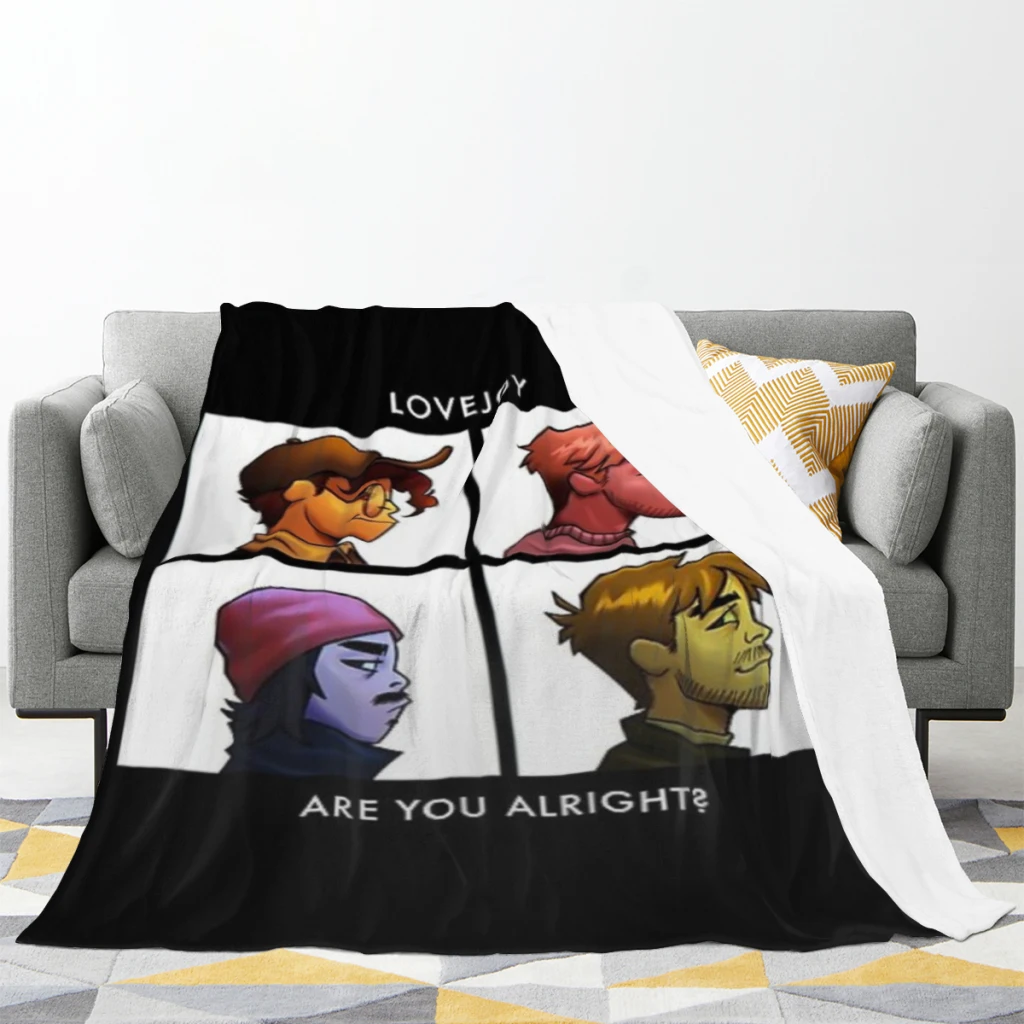 lovejoy band tshirt sticker Medium Blanket Soft comforter sets throw for Couch Warm Flannel Blankets Bedroom Décor