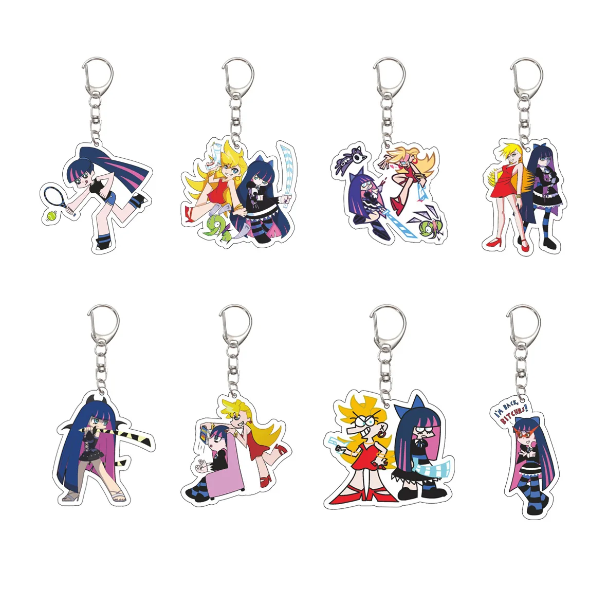 55MM Anime Panty Stocking with Garterbelt Keychain  See Through/Anarchy Panty Acrylic Model Plate Christmas Gifts