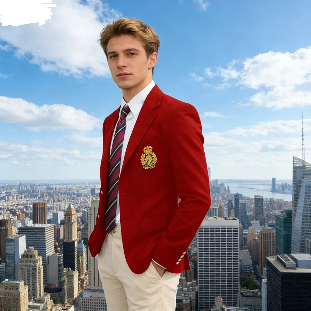 

Однотонный мужской деловой пиджак, уникальный однобортный смокинг с пиковыми лацканами для свадьбы, деловой повседневный мужской модный пиджак