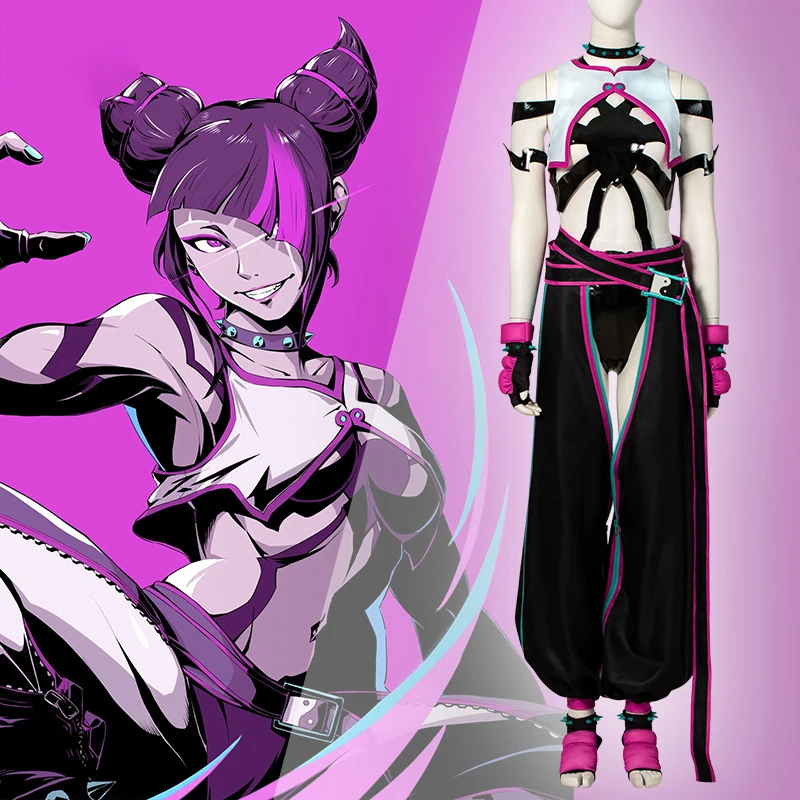 Juri Han Cosplay Costume Fighter Game SF 6 Outfits Halloween Carnival Party Clothes Disguise Roleplay Women Fantasia Outfits