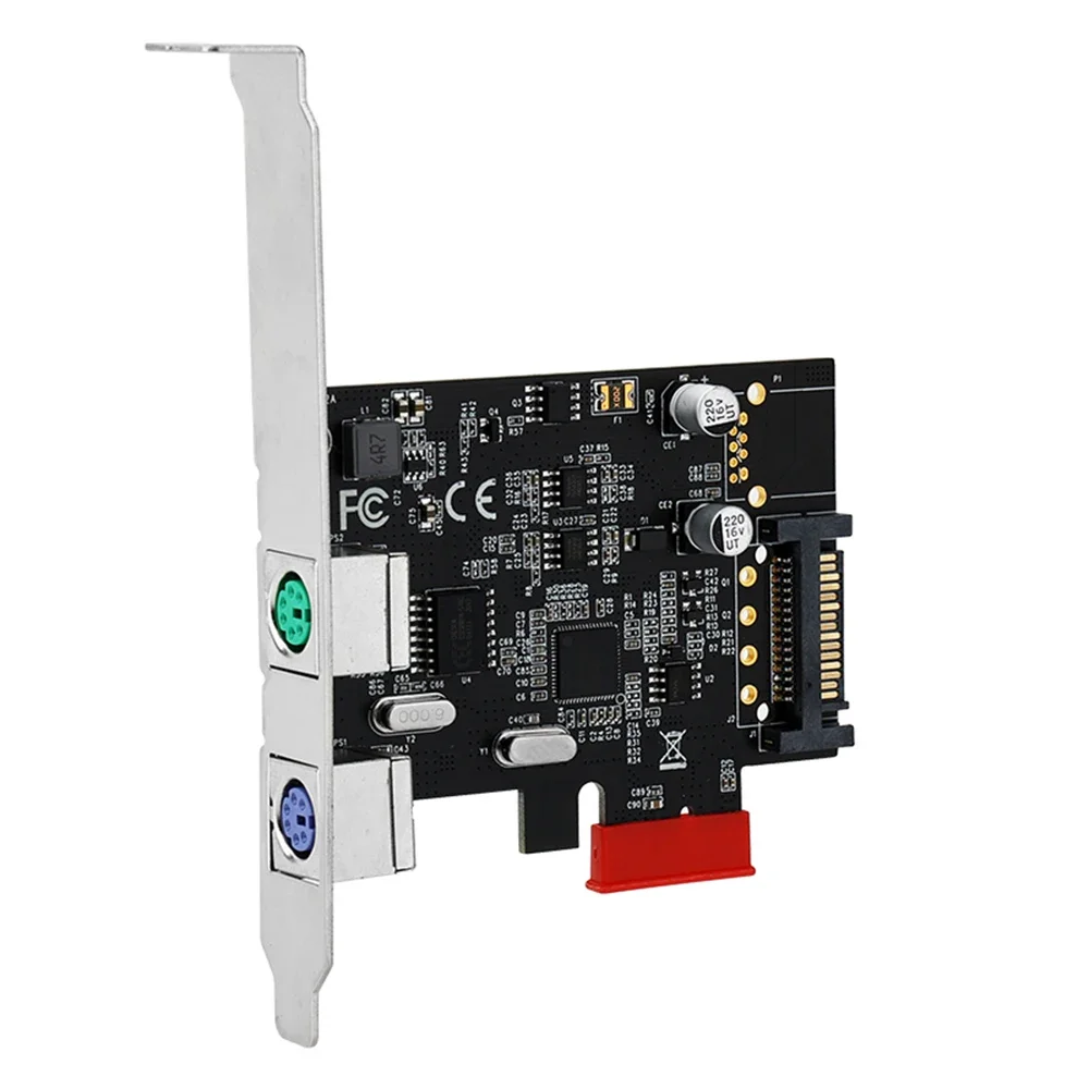 Imagem -02 - Pcie para ps Cartão de Expansão para Ps2 Mouse Teclado Pci-e Adaptador de Porta Redonda para o Cartão de Expansão Sata Ps2 do Desktop do Legado