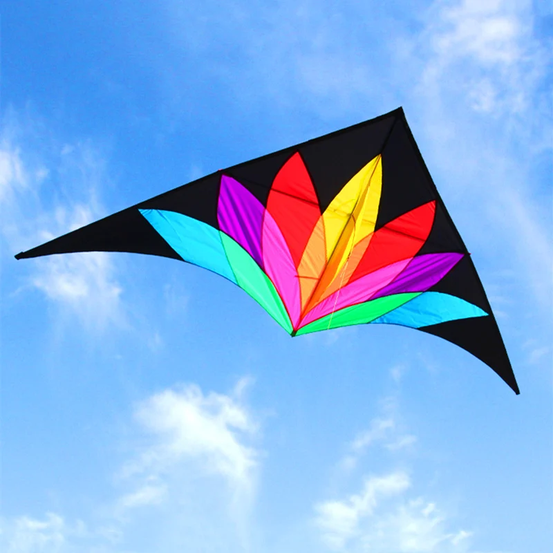 free shipping 2m large rainbow delta kite with10m tails flying line kids kites factory delta kites professional kites Air bounce