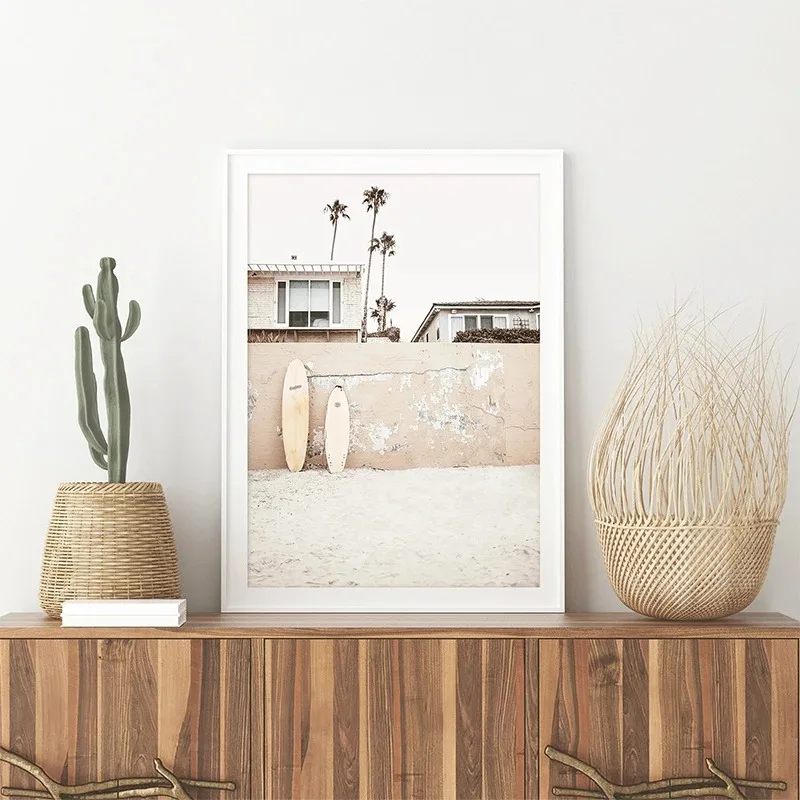 Beach Boho and Coastal Art Neutral Surf Poster Prints Canvas Painting Wall Art Pictures Nordic Modern Ocean Living Home Decor