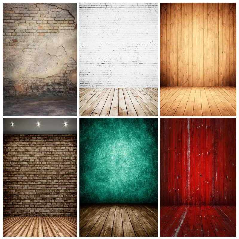 

ZHISUXI Vinyl Custom Photo Backdrops Wood Board Brick Wall Vintage Photography Background For Studio Shoot Photocall 21902XZM-05