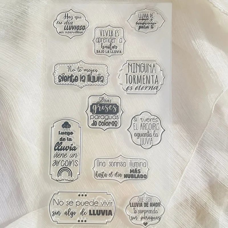 spanish daily phrase Clear Stamp Transparent Silicone Stamp Seal Sheet For Scrapbooking Photo Album Decoration