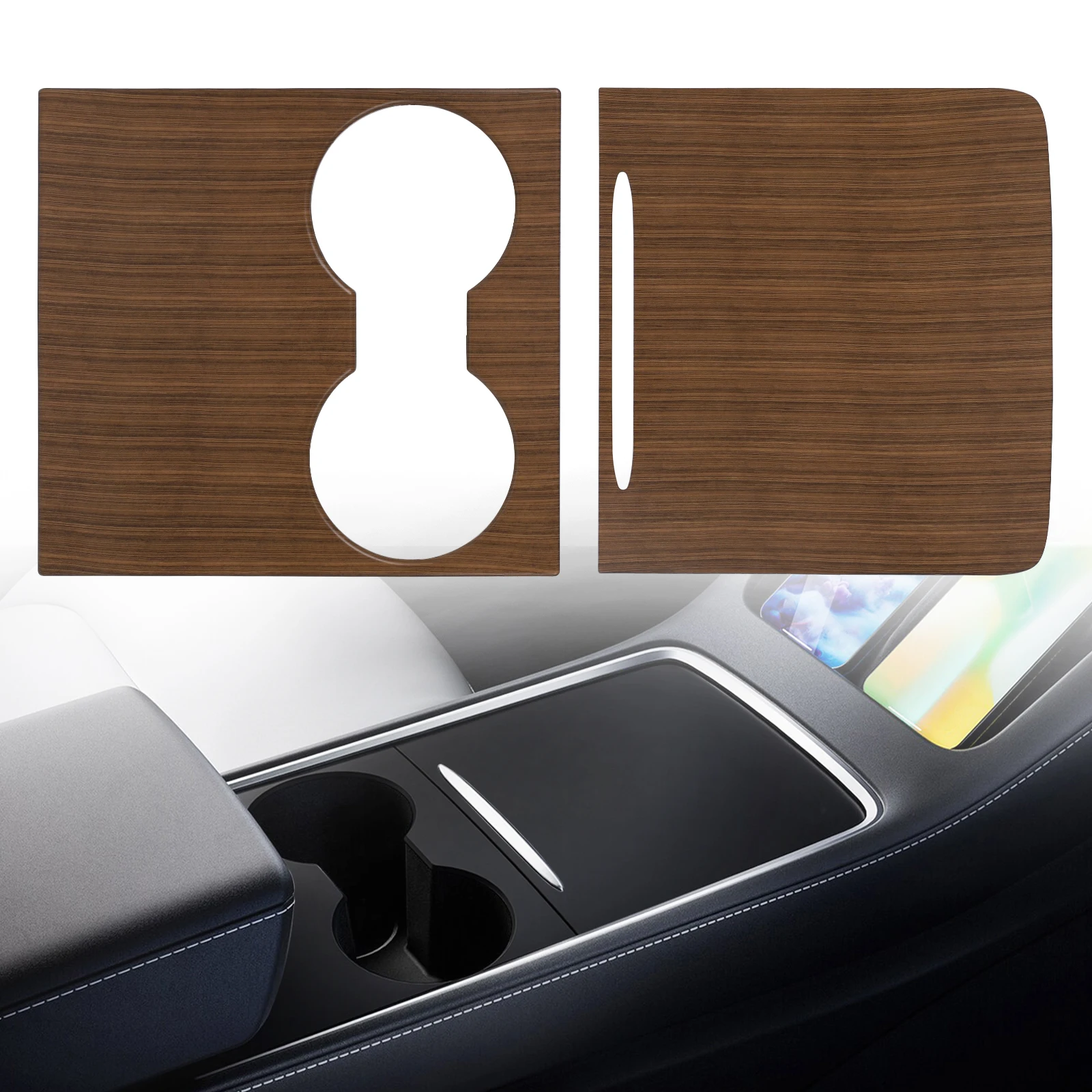 

ABS Ultra Thin Center Console Panel Protective Cover for Tesla Model 3 Y 2021-2023 Car Interior Decoration Sticker Accessories
