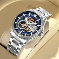 AILANG Mens Watches Top Brand Luxury Mechanical Watch for Men Stainless Steel Waterproof Luminous Fashion Skeleton Wristwatches