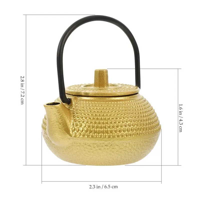 Mini Iron Pot Cast Iron Teapot Tea Set Decorative Tea Pet Adornment Small Tea Kettle Cast Iron Teapot Tabletop Ornament