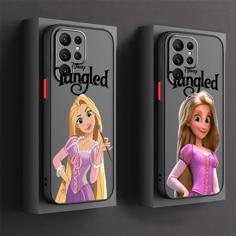 Disney Tangled Cool Cute Frosted Translucent For Samsung Galaxy S24 S23 S22 S21 S20 FE S10 S9 S8 Plus Ultra Pro 5G TPU