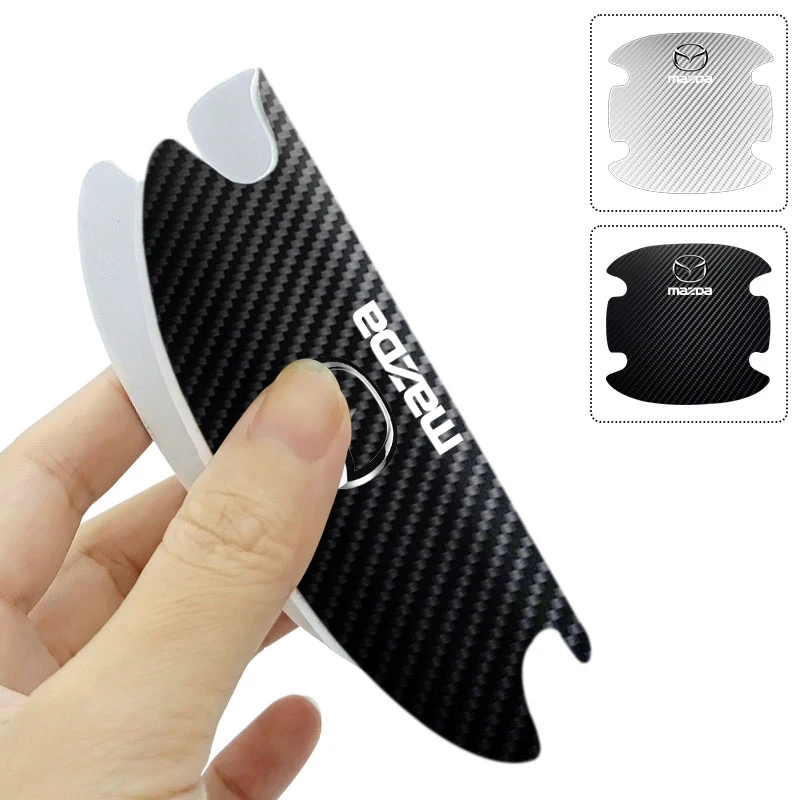 4Pcs Car Door Bowl Sticker with Door Handle Bowl Scratch Protective Sticker for Mazda RX8 Atenza Axela Demio CX3 CX5 3 6 MS MP