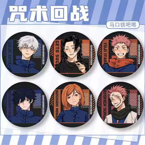 Anime Jujutsu Kaisen Satoru Gojo Itadori Yuji Zenin Maki Panda Cosplay Costume Badge Pin SPTE Tinplate Brooch Accessories Gift