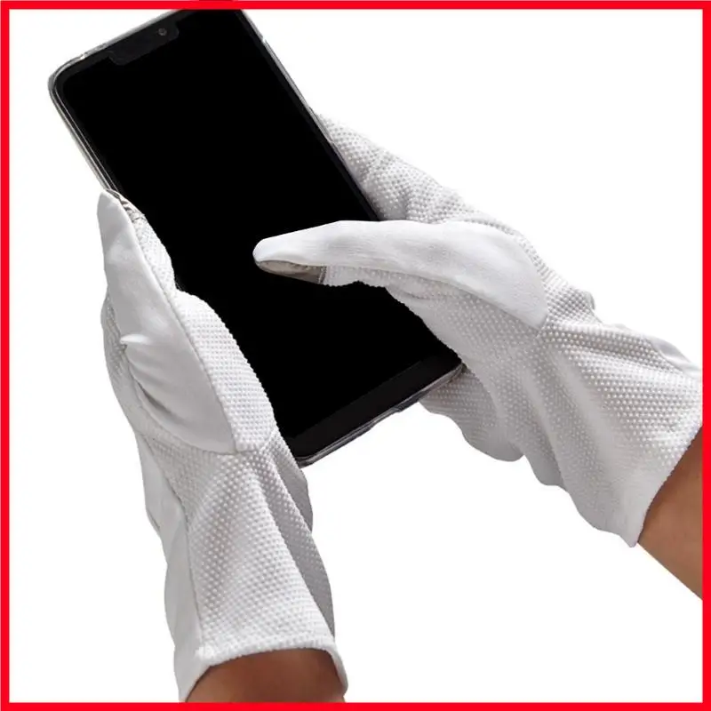 F3MF مضادات القفازات المنقطة القفازات لفحص المجوهرات قفازات القيادة الرسمية #4