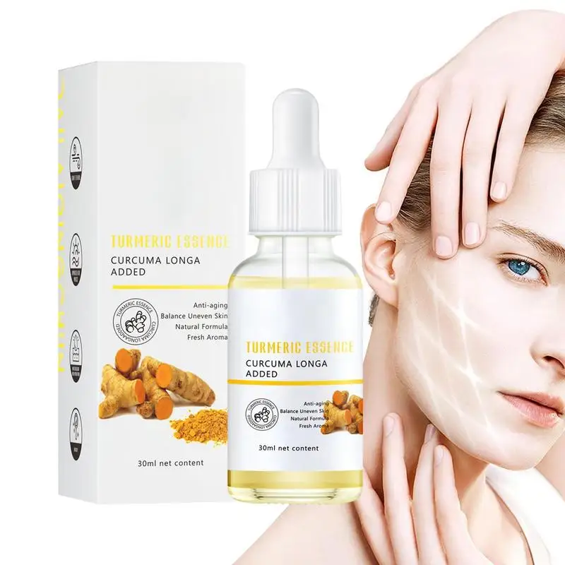 30ml Turmeric Freckle Whitening Serum Nourishing Moisturizing Repair Skin Brighten Fade Dark Spot Essence Face Skin Care