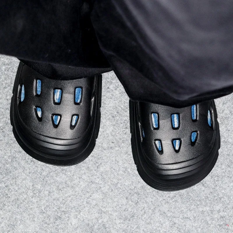 

Новые модные сабо с толстой подошвой, регулируемым ремешком на пряжке, повседневные уличные шлепанцы для мужчин