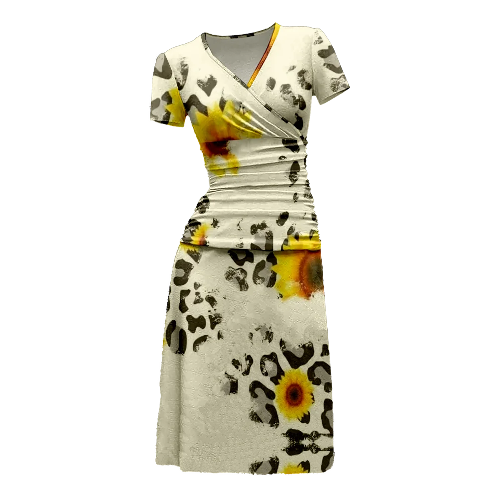 

Summer Dress Women Sunflower Maxi Dresses Beach V-Neck Y2k Dress Youthful Woman Clothes A-Line Party Girl Vestidos Elegant Robe