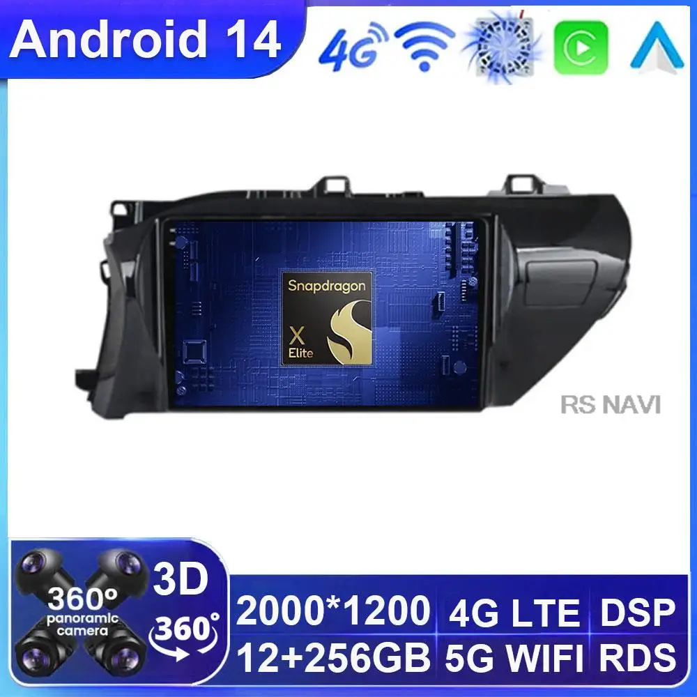 

10'' Android 14 Car Radio Multimedia For Toyota HILUX REVO VIGO IMV 2016 - 2020 MP5 GPS Navigation Navi Player Auto Stereo WIFI