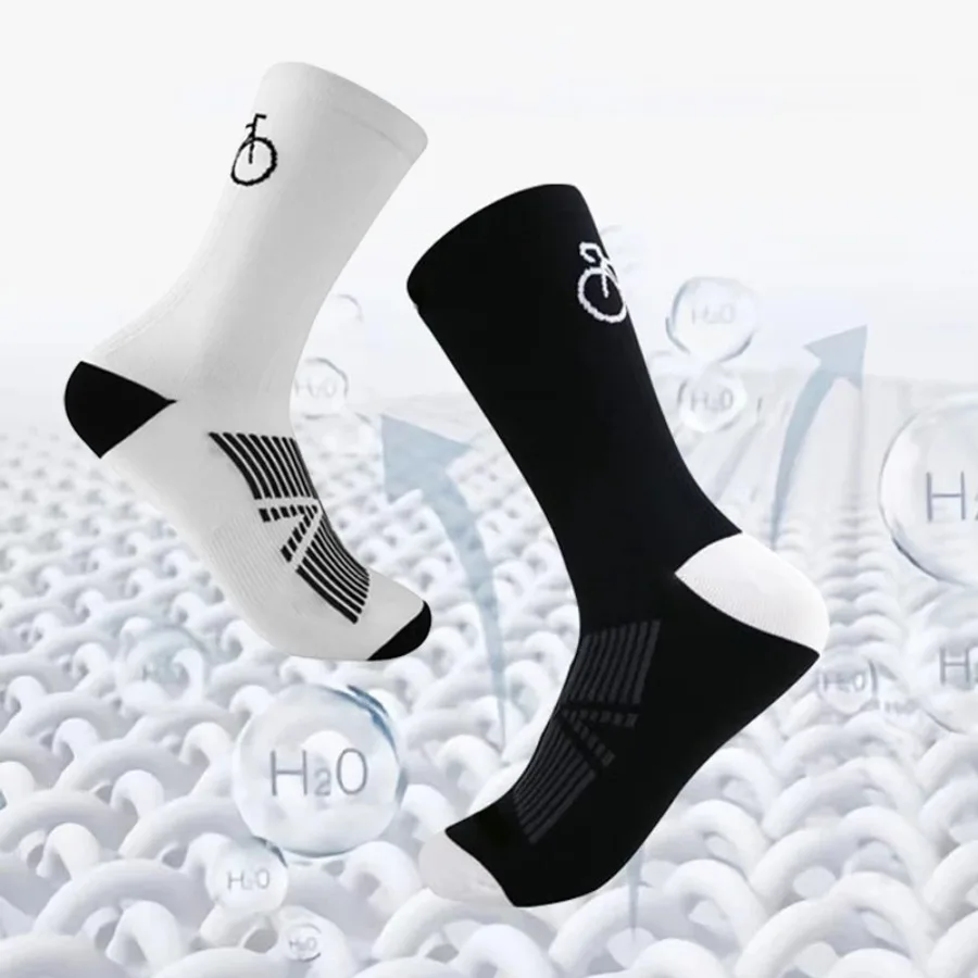 4 Pairs Cycling Socks Men‘s Breathable Mid Tube MTB Road Bike Sock Racing Bicycle Outdoor Sport Football Soccer Socks