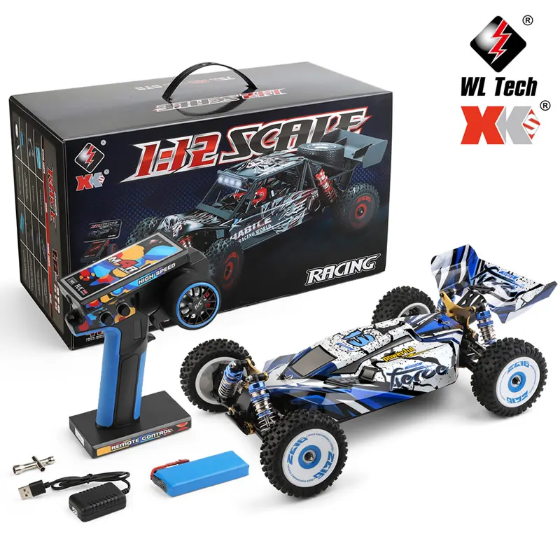 WL 124017 V8 V2 WLtoys 1:12 4WD One Hand Remote Control Drift RC Racing Car High-Speed Brushless Motor Off-Road Boys Kids Toys